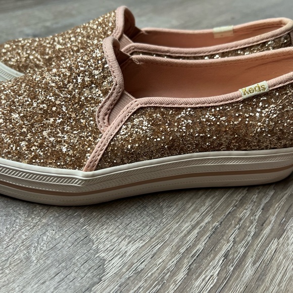 Kate Spade Keds Rose Gold Sparkle Shoes- 7.5 - Picture 2 of 7